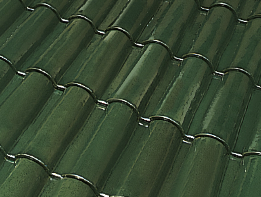 Teja cerámica curva C-50.21 Celler 15 Teja ceramica curva c50 21 Esmaltado Verde