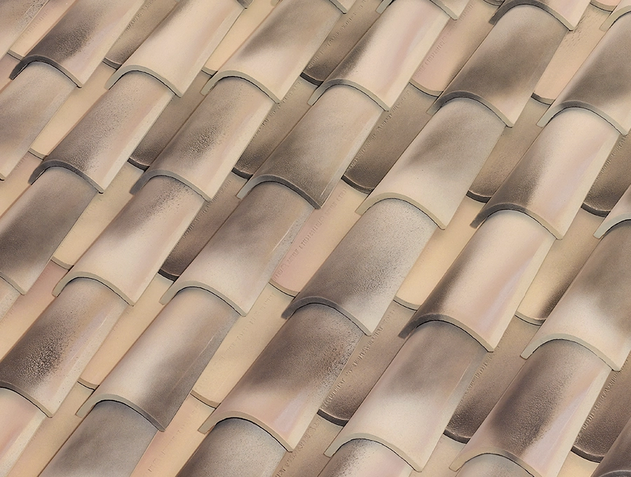 Teja cerámica curva C-40.19 7 Teja ceramica curva c40 19 Nature Blanca Envejecida